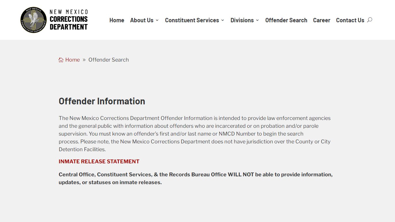 Offender Search | NM Corrections Department - New Mexico